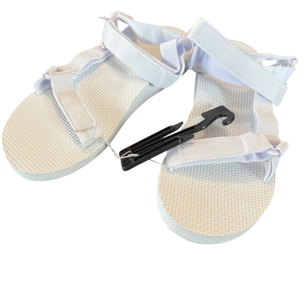 Jambu JBU Womens Aruba Textured Flatform Sandals White Size 9 - Picture 4 of 6